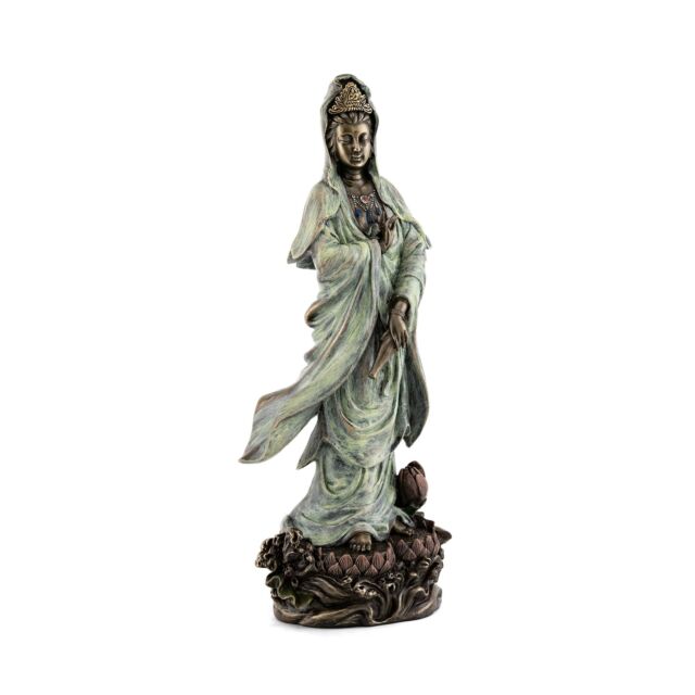 FIGURA KUAN YIN SOBRE LOTO 31CM